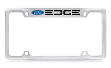 Ford Edge Logo Top Engraved Chrome Plated Solid Brass License Plate Frame Holder With Black Imprint