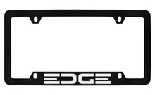 Ford Edge Bottom Engraved Black Coated Zinc License Plate Frame Holder With Silver Imprint