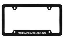 Ford Taurus Sho Bottom Engraved Black Coated Zinc License Plate Frame Holder With Silver Imprint