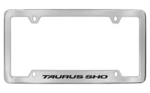 Ford Taurus Sho Bottom Engraved Chrome Plated Solid Brass License Plate Frame Holder With Black Imprint