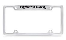 Ford Raptor Top Engraved Chrome Plated Solid Brass License Plate Frame Holder With Black Imprint