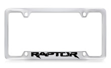 Ford Raptor Bottom Engraved Chrome Plated Solid Brass License Plate Frame Holder With Black Imprint