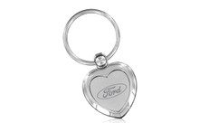 Ford Chrome On Chrome Heart Emblem Keychain In A Black Gift Box