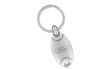 Ford Oval Shape With Crystal Bottom Keychain In A Black Gift Box. Embellished With Dazzling Crystals