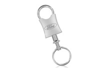 Ford Satin Silver Pull A Part 'W' Shape Keychain In A Black Gift Box
