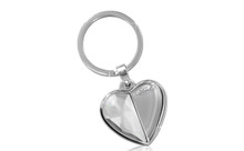 Ford Half Crystal And Half Metal Heart Shaped Keychain In A Black Gift Box