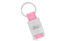 Ford Rectangular Shaped Keychain With Pink Leather Strap In A Black Gift Box