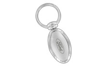 Ford Oval Chrome Plated Swivel Ring Keychain In A Black Gift Box