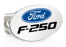 Ford F-250 Logo Oval Chrome Plated Trailer Hitch Cover 
