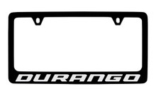 Dodge Durango Black Coated Zinc License Plate Frame Holder With Silver Imprint
