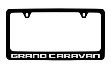 Dodge Grand Caravan Black Coated Zinc License Plate Frame Holder With Silver Imprint