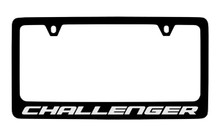 Dodge Challenger Black Coated Zinc License Plate Frame Holder With Silver Imprint