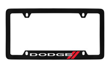 Dodge Logo Black Coated Zinc Bottom Engraved License Plate Frame