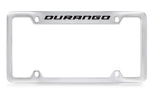 Dodge Durango Chrome Plated Solid Brass Top Engraved License Plate Frame Holder With Black Imprint