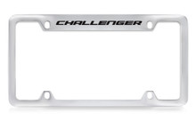 Dodge Challenger Chrome Plated Solid Brass Top Engraved License Plate Frame Holder With Black Imprint