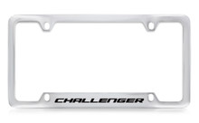 Dodge Challenger Chrome Plated Solid Brass Bottom Engraved License Plate Frame Holder With Black Imprint
