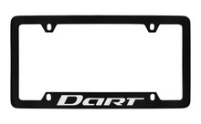 Dodge Dart Black Coated Zinc Bottom Engraved License Plate Frame Holder With Silver Imprint