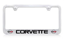 Chevy Corvette C4 Design Chrome Plated Solid Brass License Plate Frame Holder