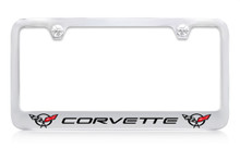 Chevy Corvette C5 Design Chrome Plated Solid Brass License Plate Frame Holder