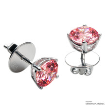 1 Carat Fancy Pink Solitaire Earring Made With Swarovski Zirconia
