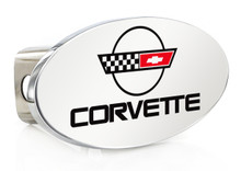 Chevy Corvette C4 Design Oval Trailer Hitch Cover Plug