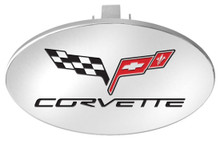 Chevy Corvette C6 Design Oval Trailer Hitch Cover Plug With 1.25" Stainless Steel Post