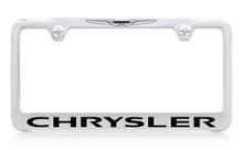 Chrysler Chrome Plated Solid Brass License Plate Frame Holder With Black Imprint