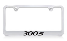 Chrysler 300S Chrome Plated Solid Brass License Plate Frame Holder With Black Imprint