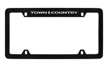 Chrysler Town & Country Black Coated Zinc Top Engraved License Plate Frame