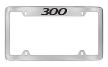 Chrysler 300 Chrome Plated Solid Brass Top Engraved License Plate Frame Holder With Black Imprint