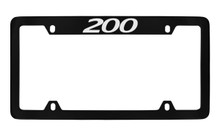 Chrysler 200 Black Coated Zinc Top Engraved License Plate Frame Holder With Silver Imprint