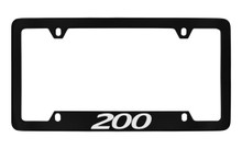 Chrysler 200 Black Coated Zinc Bottom Engraved License Plate Frame Holder With Silver Imprint