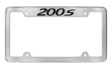Chrysler 200S Chrome Plated Solid Brass Top Engraved License Plate Frame Holder With Black Imprint