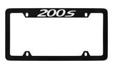 Chrysler 200S Black Coated Zinc Top Engraved License Plate Frame Holder With Silver Imprint