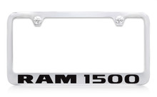 Ram 1500 Chrome Plated Solid Brass License Plate Frame Holder With Black Imprint