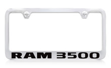 Ram 3500 Chrome Plated Solid Brass License Plate Frame Holder With Black Imprint