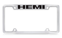 Ram Hemi Top Engraved Chrome Plated Solid Brass License Plate Frame Holder With Black Imprint