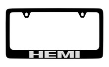 Ram Hemi Black Coated Zinc License Plate Frame Holder With Silver Imprint