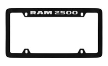 Ram 2500 Bottom Engraved Black Coated Zinc License Plate Frame Holder With Silver Imprint