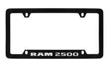 Ram 2500 Top Engraved Black Coated Zinc License Plate Frame Holder With Silver Imprint