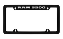 Ram 3500 Bottom Engraved Black Coated Zinc License Plate Frame Holder With Silver Imprint