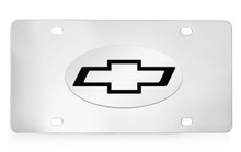 Chevrolet Logo Chrome Plated Solid Brass Emblem Attached To A Stainless Steel Plate