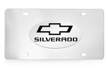 Chevrolet Silverado With Logo Chrome Plated Solid Brass Emblem Attached To A Stainless Steel Plate
