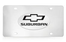 Chevrolet Suburban Logo Chrome Plated Solid Brass Emblem Attached To A Stainless Steel Plate