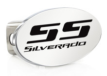 Chevrolet Silverado SS Logo Oval Chrome Plated Trailer Hitch Cover 