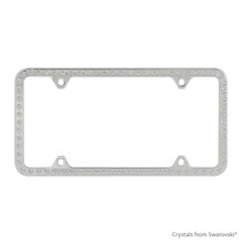 Premium Chrome Plated Zinc License Plate Frame Holder Embellished With Dazzling Crystals (LFZCY301-4H)