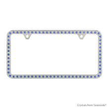 Premium Chrome Plated Zinc License Plate Frame Holder Embellished With Dazzling Crystals (LFZCY301-B-2H)