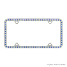 Premium Chrome Plated Zinc License Plate Frame Holder Embellished With Dazzling Crystals (LFZCY301-B-4H)