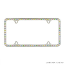 Premium Chrome Plated Zinc License Plate Frame Holder Embellished With Dazzling Crystals (LFZCY301-M-4H)