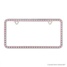 Premium Chrome Plated Zinc License Plate Frame Holder Embellished With Dazzling Crystals (LFZCY301-P-2H)